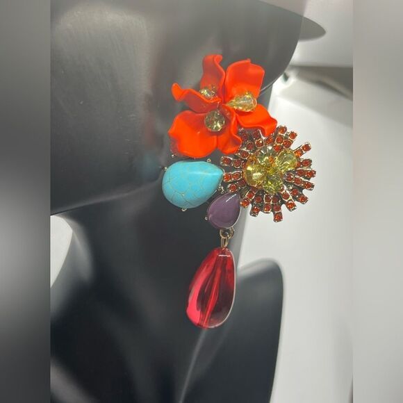 Zara Vibrant Floral Statement Earrings - Picture 16 of 17